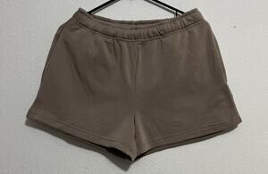 Since Forever Women's Sweat Shorts Size M Brown Solid Elastic Waist Fleece